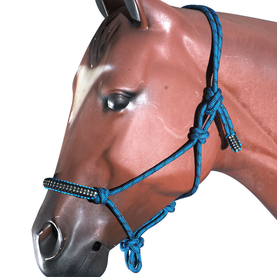 Hilason W. H. Braided Poly Rope Crystal Accents Tk. Halter by Hilason – Cowboy and equestrian accessories