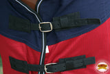Hilason Western Horse Light Weight Comfort Durable Poly Fly Sheet Navy Blue & Red