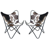 Genuine Leather Butterfly Chair Folding Lounge Modern Sling Accent Seat