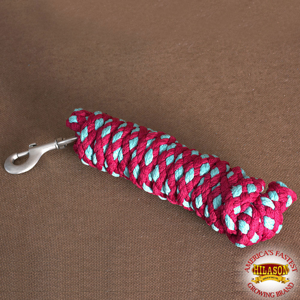 HILASON Horse Roping Lead Rope Riding Poly 1/4 In X 8 Ft Purple-Turquoise