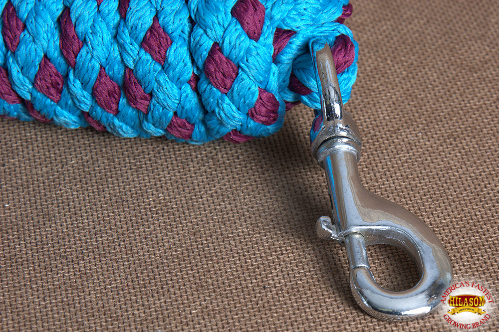 HILASON Horse Roping Lead Rope Riding Poly 1/4 In X 8 Ft Purple-Turquoise
