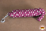 Horse Riding Poly Roping Lead Rope Fuchsia 1/4X 8 Ft Snaps Hilason