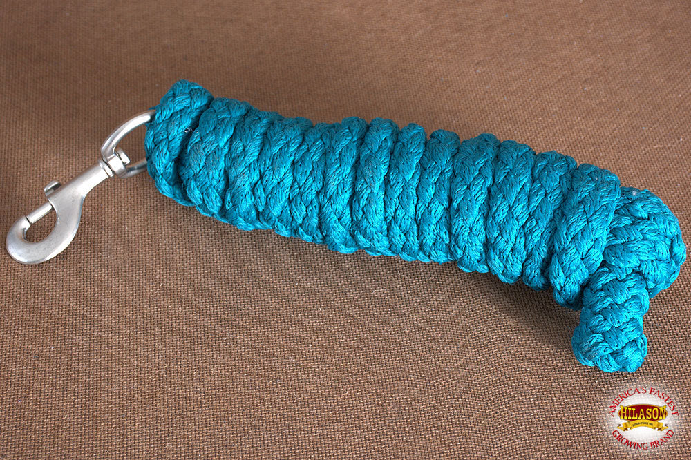 Horse Riding Poly Roping Lead Rope Fuchsia 1/4X 8 Ft Snaps Hilason