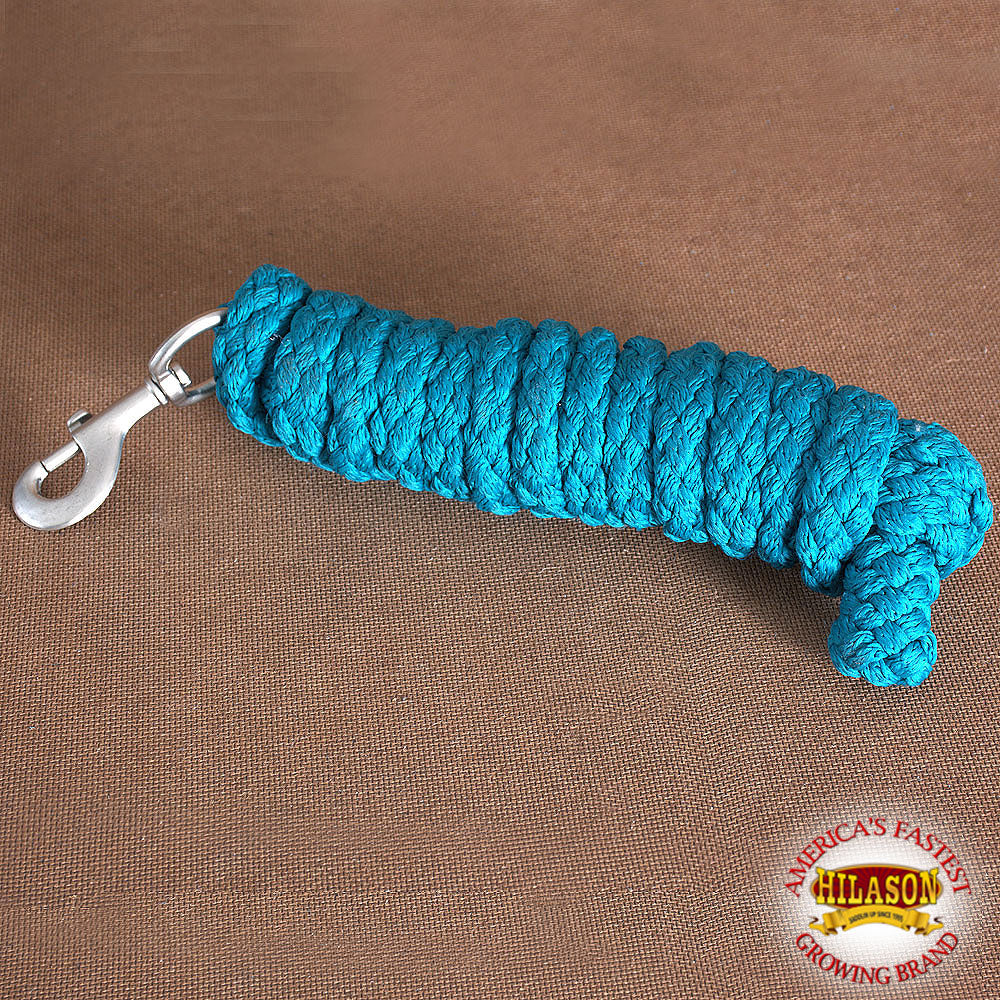 Horse Riding Poly Roping Lead Rope Fuchsia 1/4X 8 Ft Snaps Hilason