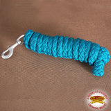 Horse Riding Poly Roping Lead Rope Fuchsia 1/4X 8 Ft Snaps Hilason