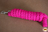 Horse Riding Poly Roping Lead Rope Fuchsia 1/4X 8 Ft Snaps Hilason