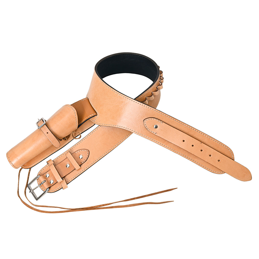 Hilason Western Right Hand Gun Holster Rig 44/45 Cal Leather Cowboy