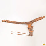 Tan Hilason Western Right Hand Gun Holster Rig 38 Caliber Leather Cowboy