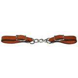 5/8" Hilason Western Horse Leather Curb Strap W/ Nickel Platedmouth Chain