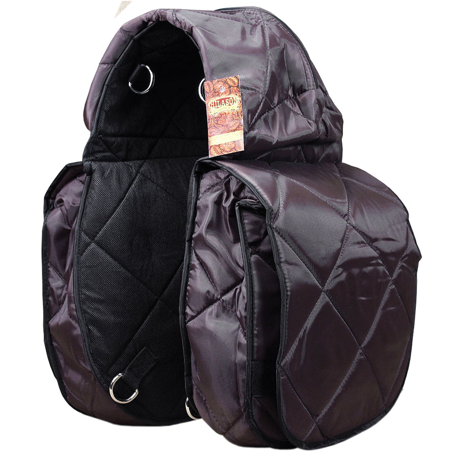 HILASON Western 210D Nylon Outer Chocolate Horse Saddle Bag - Uhorse