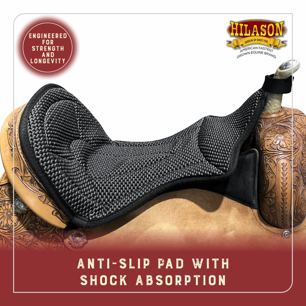 Hilason Anti Slip Cushion Grip Saddle Seat Cover With Black