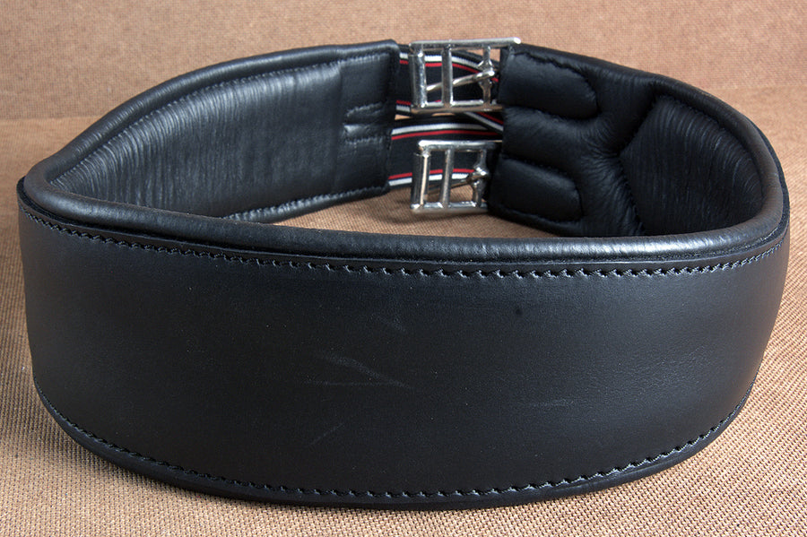 HILASON Padded Leather Horse English Saddle Girth Cinch Roller Buckles | Strap for Horses Back Western