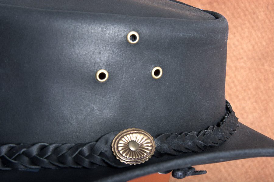 HILASON L M S X Hand Made Genuine Cubic Leather Crushable Hat 3 In Brim | Cowboy Cow Girl Hats Sun for Women & Men Fedora