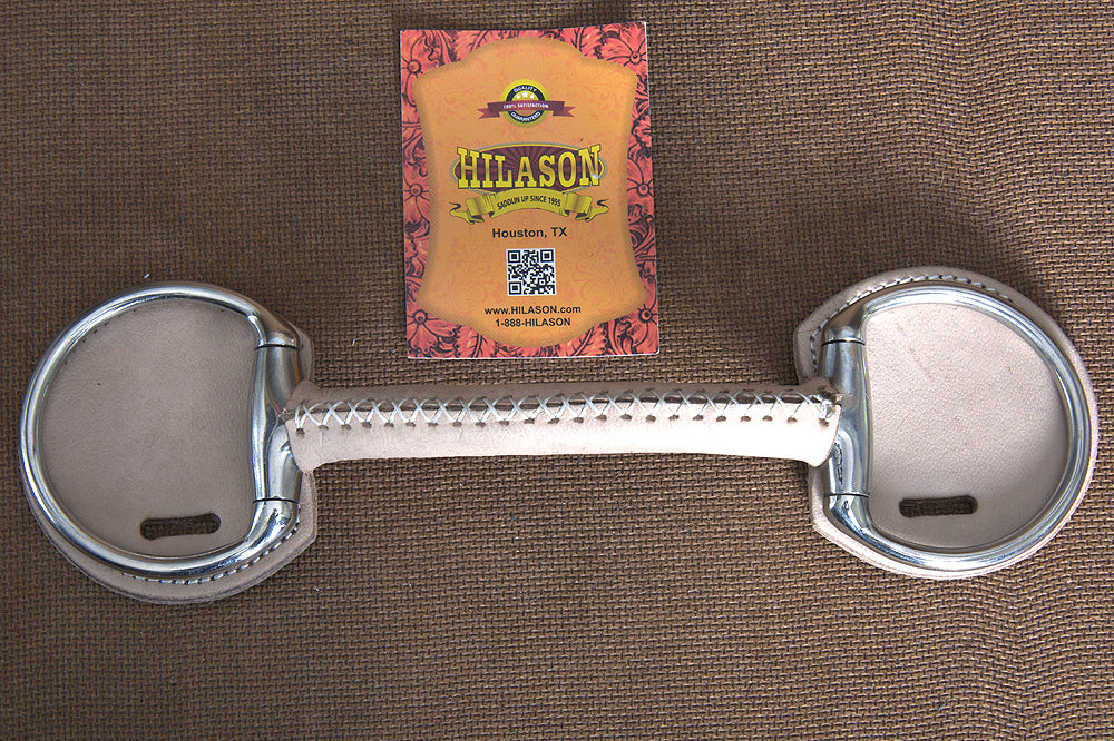 5" Hilason Western Leather Covered Stainless Steel Horse Mouth Bit