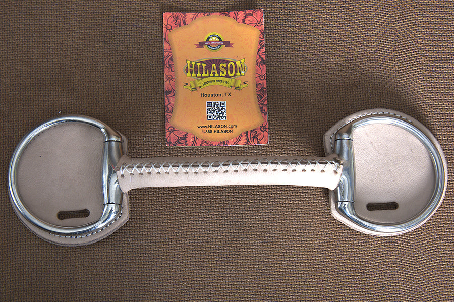 5" Hilason Western Leather Covered Stainless Steel Horse Mouth Bit