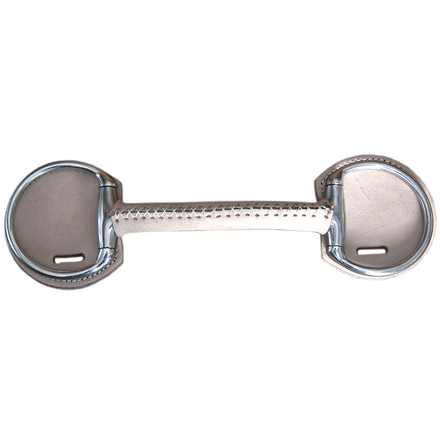5" Hilason Western Leather Covered Stainless Steel Horse Mouth Bit
