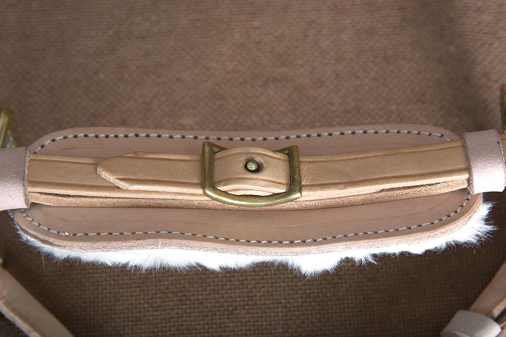 Hilason Solid Brass Horse Mouth Hackamore Bit W/ Natural Leather