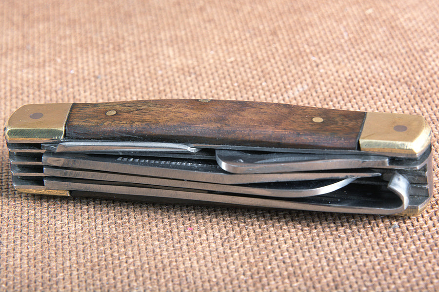 Hilason Western Leather Farrier Tool Horse Stable Care Five Blade Knife