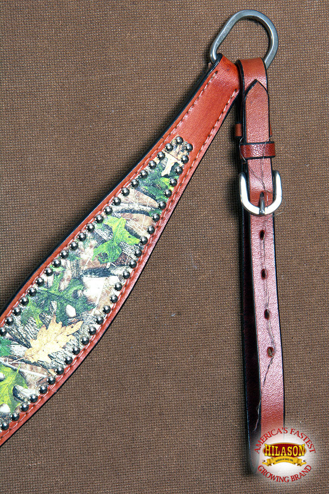 Hilason Western Horse Breast Collar Headstall American Leather Camouflage Mahogany