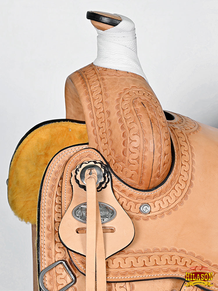 HILASON Western Horse Saddle American Leather Ranch Roping | Hand Tooled Wade & For Horses