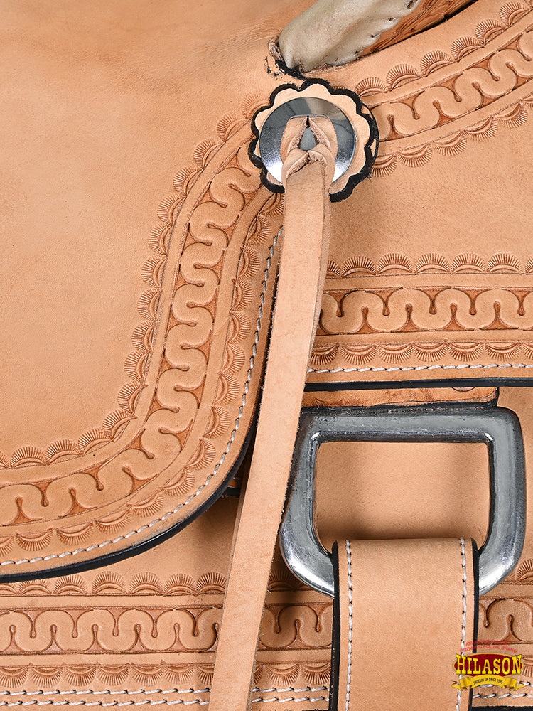 HILASON Western Horse Saddle American Leather Ranch Roping | Hand Tooled Wade & For Horses