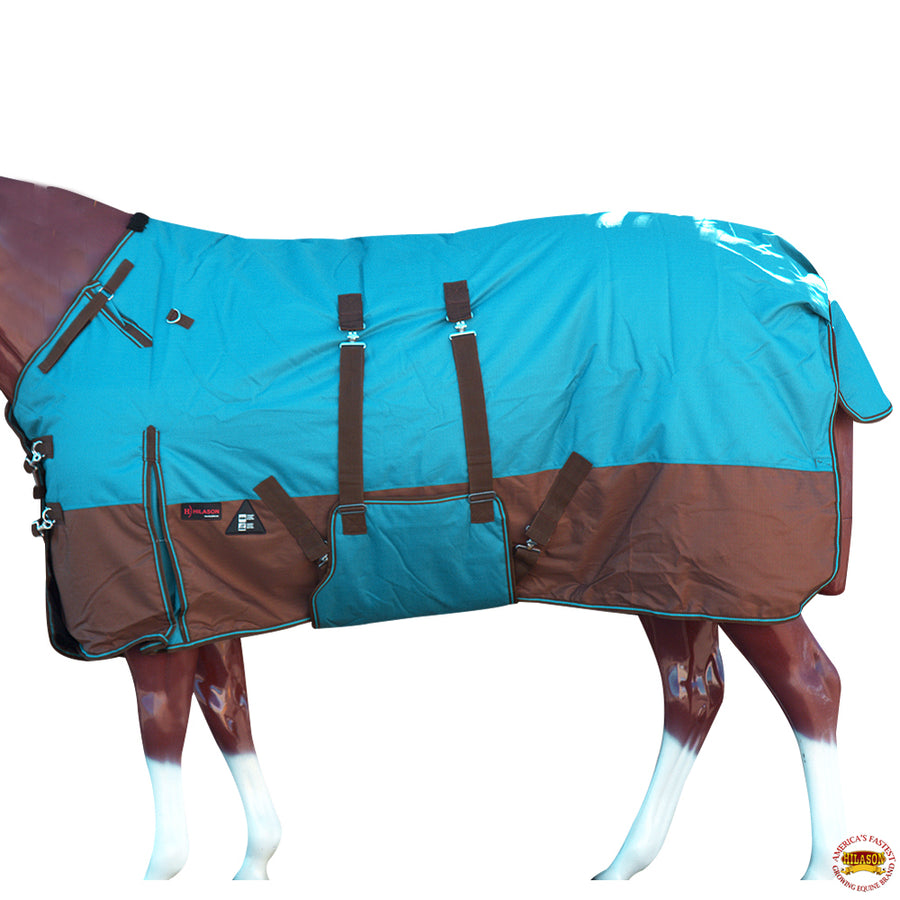 78" Hilason 1200D Winter Waterproof Turnout Horse Blanket Belly Wrap Turquoise - Uhorse
