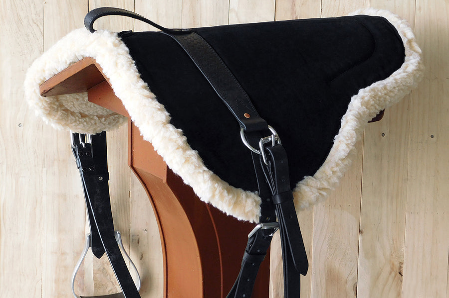 HILASON Natural Horsemanship Leather Bareback Western Treeless Saddle Pad | Pads Baretek Riding for Horses