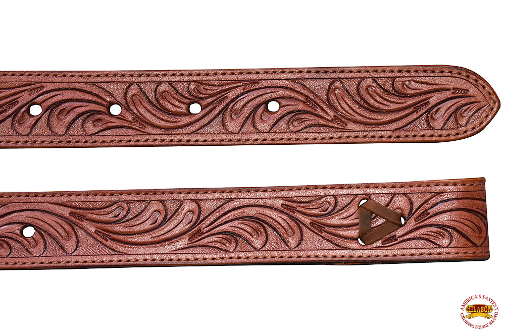 Hilason Western Leather Horse Saddle Back Billets With Floral Tooled