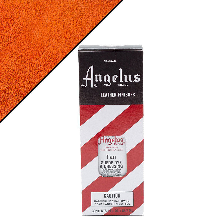 Angelus Tan Suede Dye and Dressing leather finish bottle - Uhorse