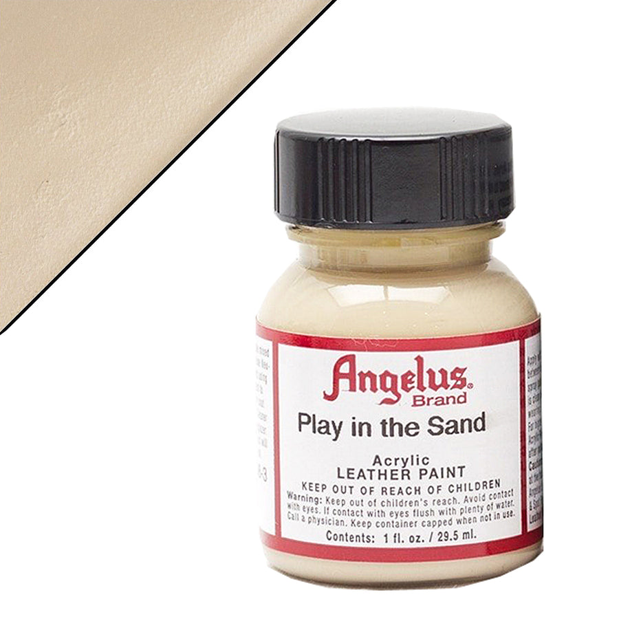 Angelus acrylic leather paint, Play in the Sand, cream colored, 1 fl oz bottle - Uhorse