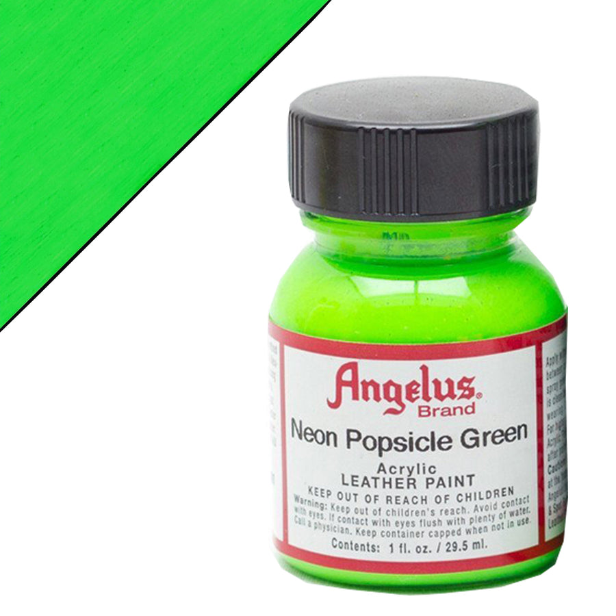 Angelus Acrylic Leather Paint For Boot Bags 1 Oz Popsicle Green Neon - Uhorse