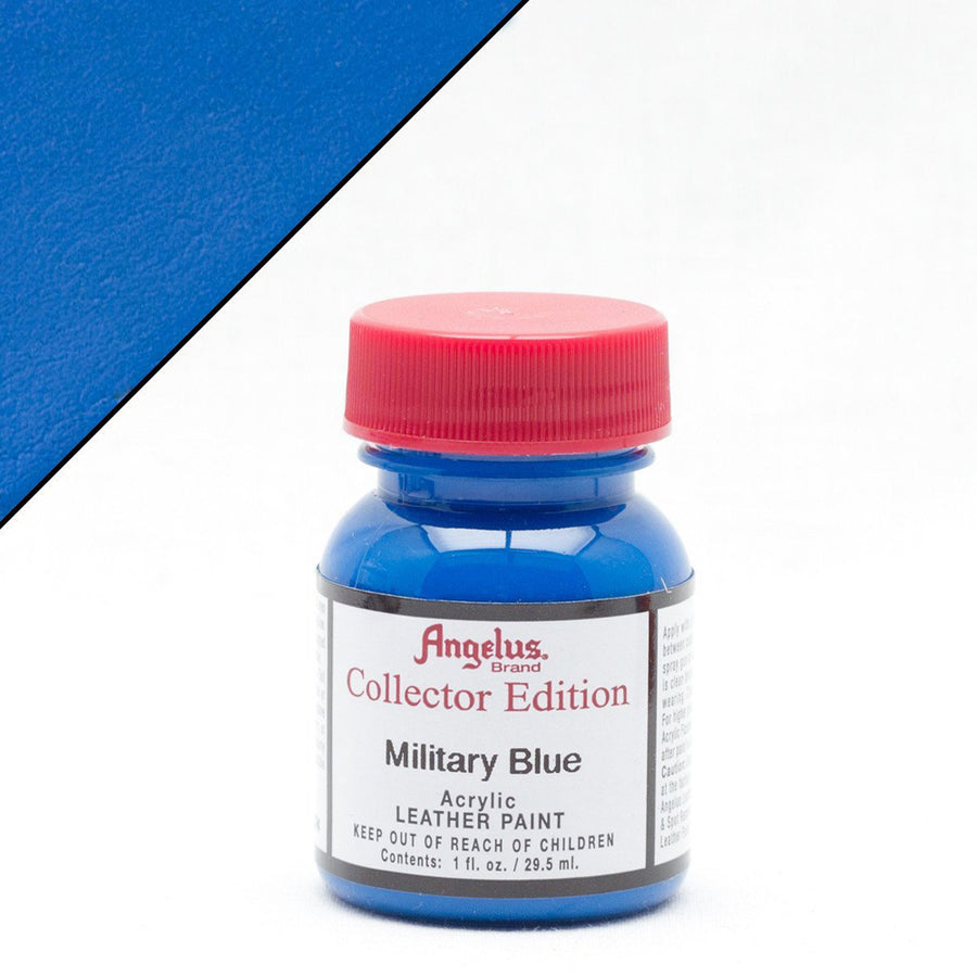 Military Blue acrylic leather paint bottle with red cap - Uhorse