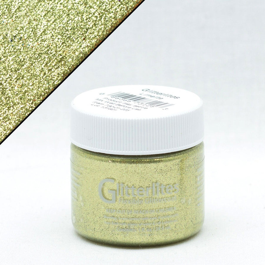 Gold glitter craft jar with white lid - Uhorse