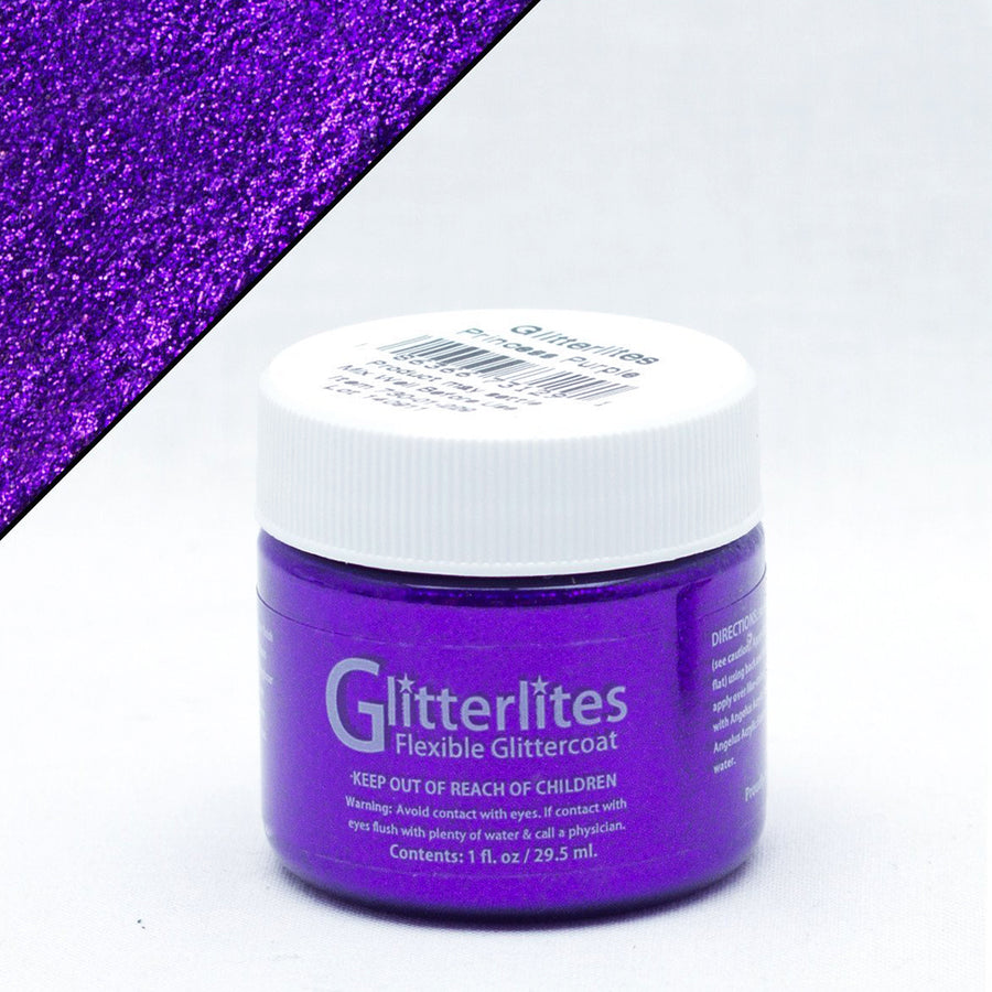 Angelus Glitterlites Flexible Leather Paint For Sneakers 1 Oz Princess Purple - Uhorse