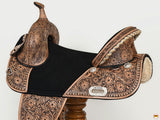Hilason Western Horse Treeless Trail Barrel American Leather Saddle