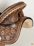 Hilason Western Horse Treeless Trail Barrel American Leather Saddle