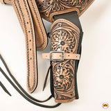 Hilason Western Double Hand Gun Holster Rig 44/45 Caliber Leather Cowboy