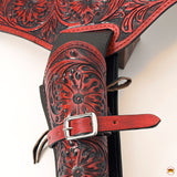 Hilason Western Right Hand Gun Holster Rig 44/45 Caliber Leather Cowboy