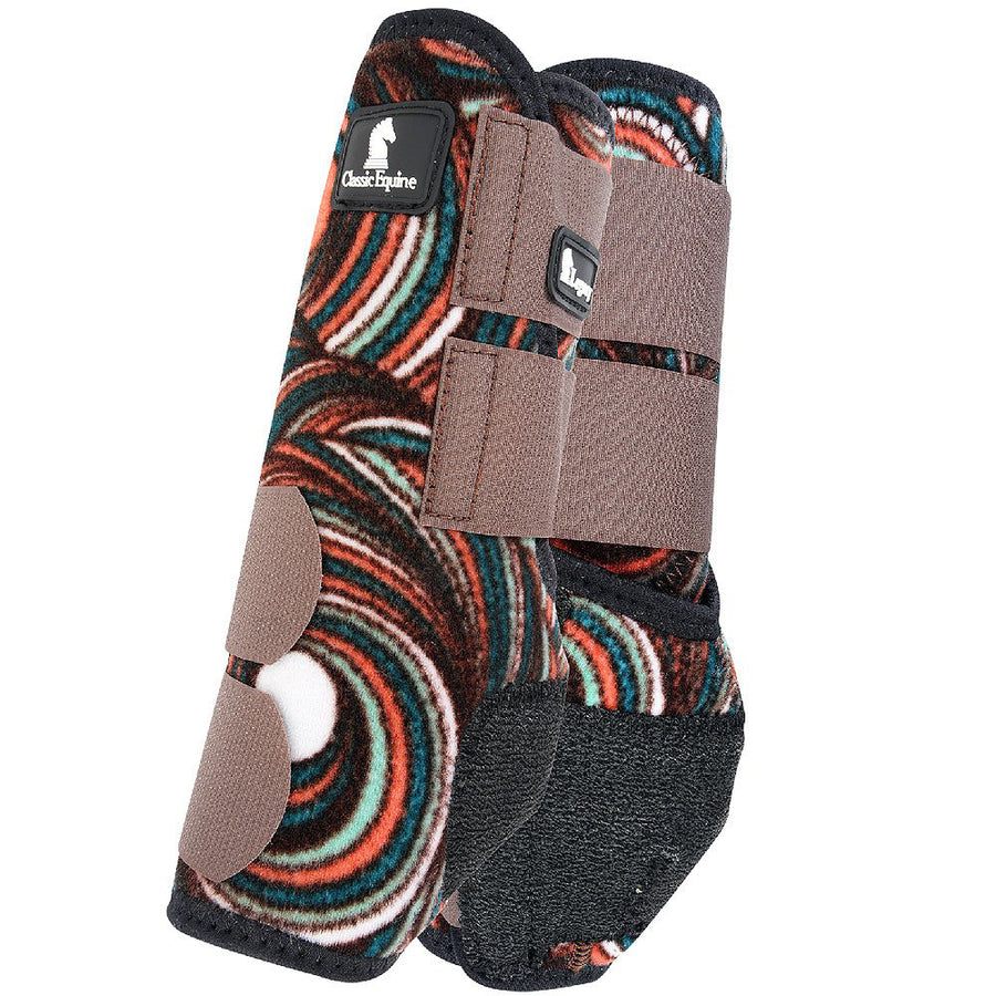 Lrg Classic Equine Legacy System H. Rear Sport Boot Chocolate Swirl – by Hilason – Cowboy and equestrian accessories