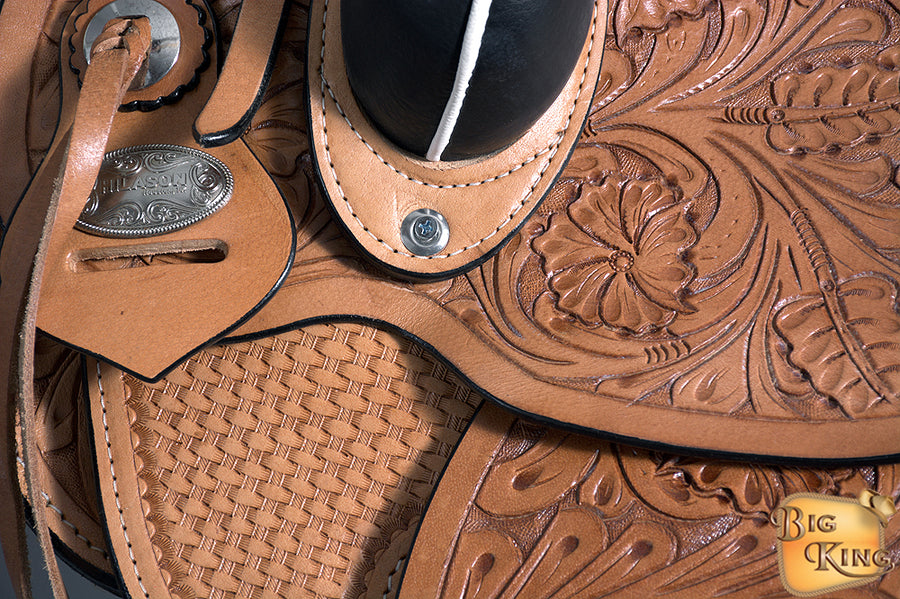 HILASON Western Horse Saddle American Leather Wade Ranch Roping Tan | Hand Tooled & For Horses