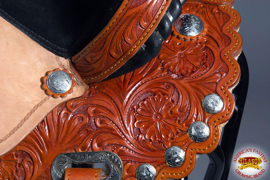 HILASON Western Horse Saddle American Leather Flex Trail Barrel Tack | American Saddle Horse | Leather Saddle | Western Saddle | Saddle for Horses | Horse Saddle Western