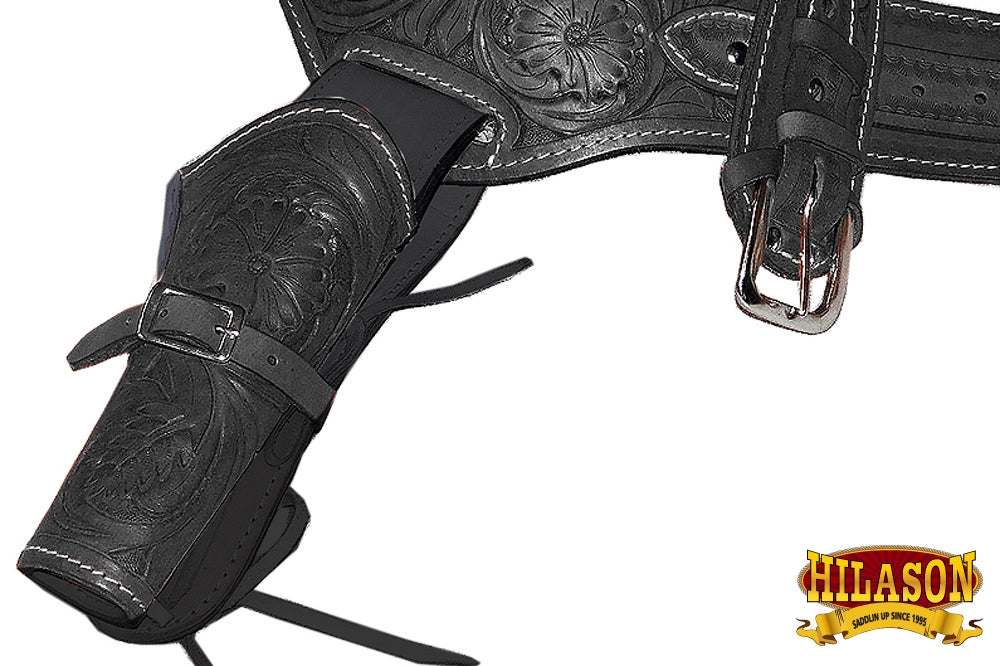 Hilason Western Right Hand Gun Holster Rig 22 Cal Leather Cowboy