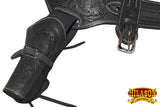 HILASON Western Right Hand Gun Holster Rig 22 Cal Leather Cowboy | Costume Holster | Cowboy Gun Holster | Gun Belt Holster | Leather Gun Holster | Holster Belt