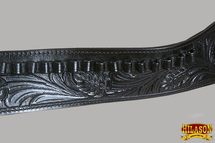 HILASON Western Right Hand Gun Holster Rig 44/45 Caliber Leather Cowboy Black | Costume Belt