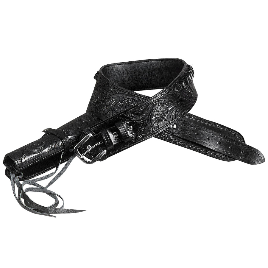48 In Hilason Western Right Hand Gun Holster Rig 44/45 Cal Leather Cowboy - Uhorse