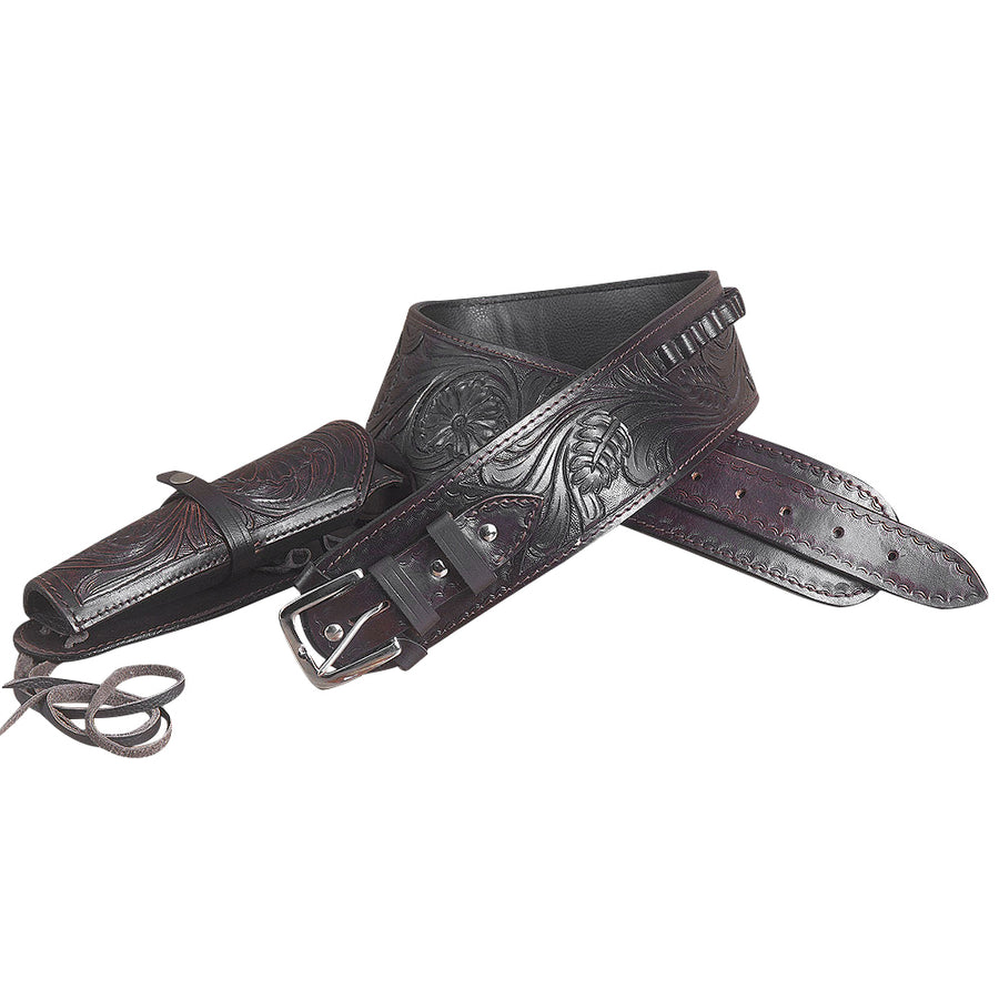 36 In Hilason W. Right Hand Gun Holster Rig 44/45 Cal Leather Cowboy – by Hilason – Cowboy and equestrian accessories