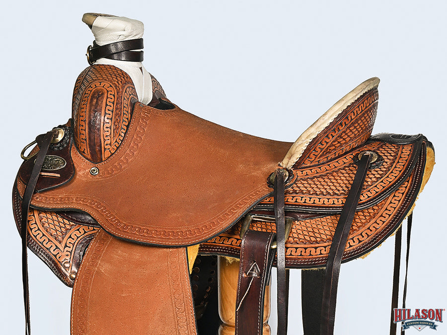 HILASON Western Horse Saddle American Leather Wade Ranch Roping Brown | Hand Tooled & For Horses