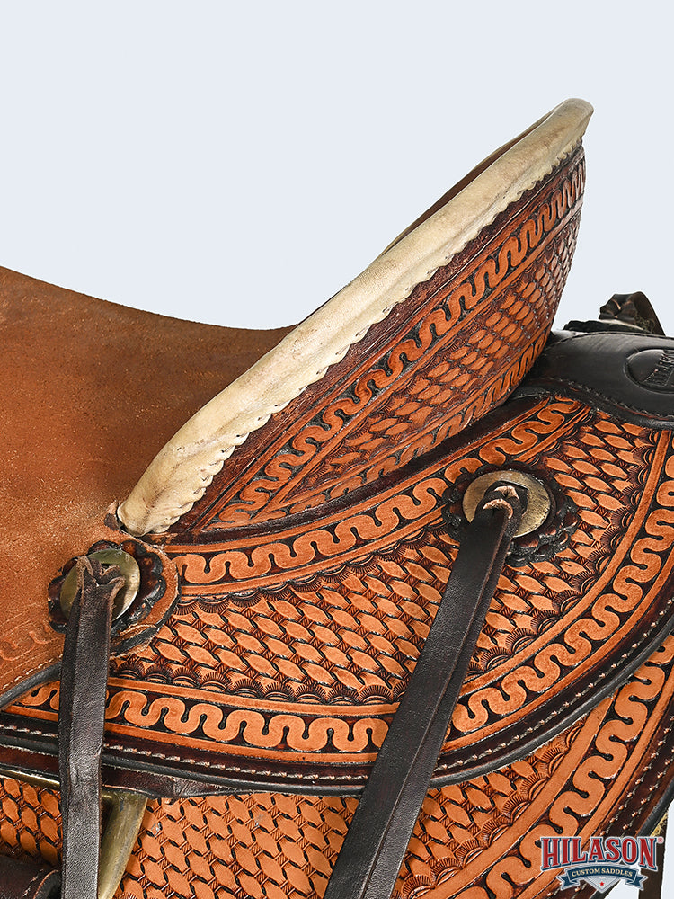 HILASON Western Horse Saddle American Leather Wade Ranch Roping Brown | Hand Tooled & For Horses