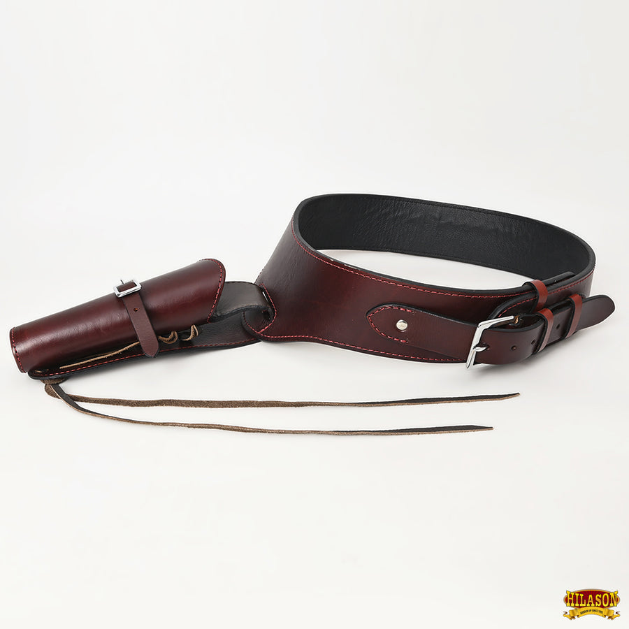 HILASON Western Right Hand Gun Holster Rig 44/45 Caliber Leather Cowboy | Costume Belt