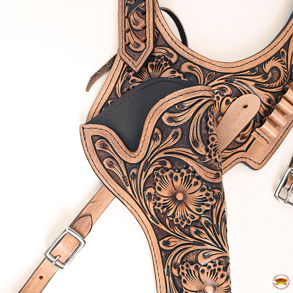 Hilason Western Leather Shoulder Rig Gun Holster 44/45 Caliber